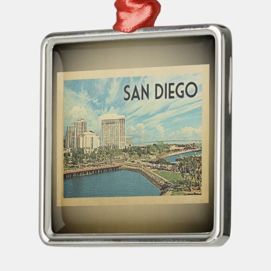 サンディエゴカリフォルニアヴィンテージトラベルオーナメント メタルオーナメント (左)