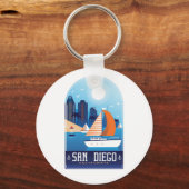 サンディエゴカリフォルニアヴィンテージトラベルキーチェーン キーホルダー (正面)