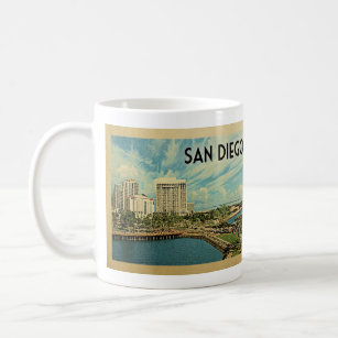 サンディエゴカリフォルニアヴィンテージトラベル コーヒーマグカップ