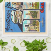 サンディエゴカリフォルニアヴィンテージラージレター キッチンタオル (折り畳み)