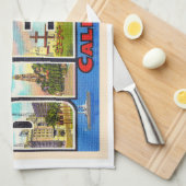 サンディエゴカリフォルニアヴィンテージラージレター キッチンタオル (四つ折り)