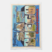 サンディエゴカリフォルニアヴィンテージラージレター キッチンタオル (縦)