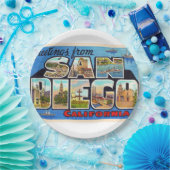 サンディエゴカリフォルニアヴィンテージラージレター ペーパープレート (パーティー)