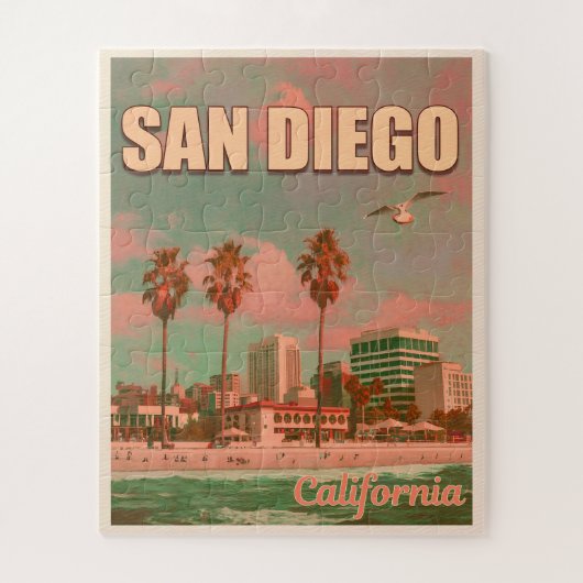 サンディエゴカリフォルニアヴィンテージ土産1950s ジグソーパズル (縦)