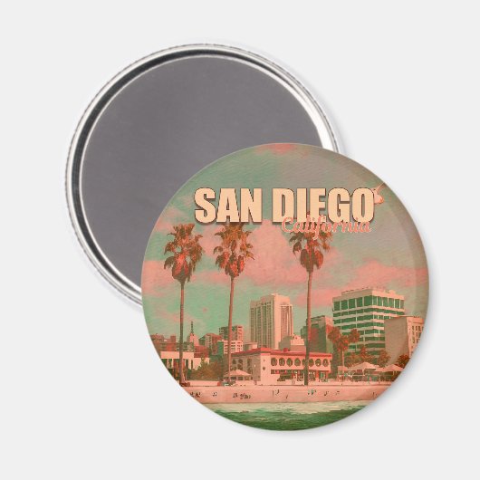 サンディエゴカリフォルニアヴィンテージ土産1950s マグネット (正面/裏面)