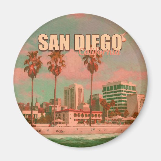 サンディエゴカリフォルニアヴィンテージ土産1950s マグネット (正面)