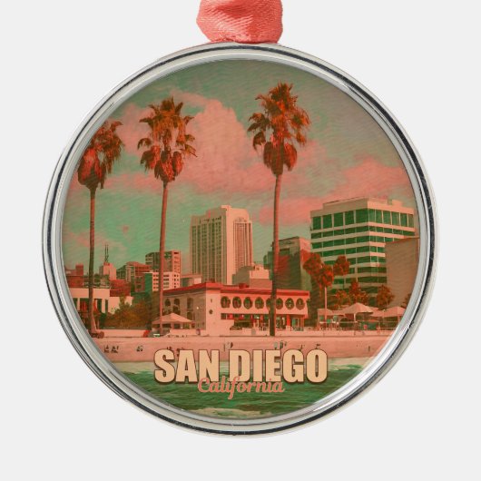 サンディエゴカリフォルニアヴィンテージ土産1950s メタルオーナメント (正面)