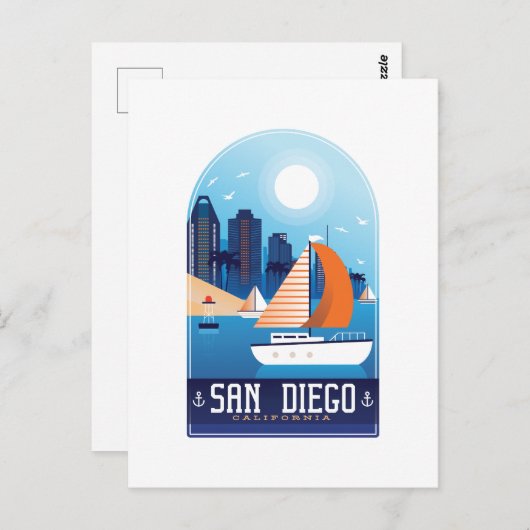サンディエゴカリフォルニアヴィンテージ旅行はがき ポストカード (正面/裏面)