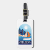 サンディエゴカリフォルニアヴィンテージ旅行はがき ラゲッジタグ (正面縦)