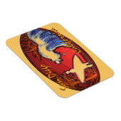 サンディエゴカリフォルニア州サーファーアート長方形マグネット マグネット (右側)