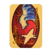 サンディエゴカリフォルニア州サーファーアート長方形マグネット マグネット (縦)