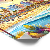 サンディエゴカリフォルニア旅行プレイスウォーターカラー ポスター (角)