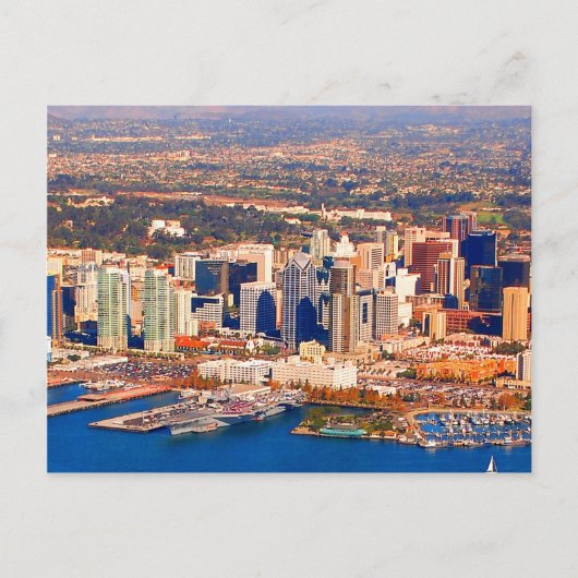 サンディエゴカリフォルニア航空ビュー ポストカード (正面)