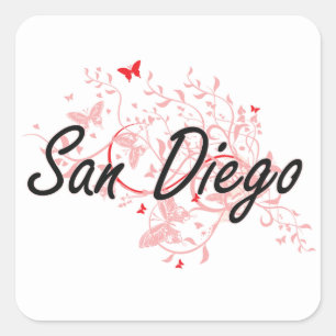 サンディエゴカリフォルニア都市芸術的なデザインとのしかし スクエアシール