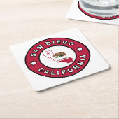 サンディエゴカリフォルニア スクエアペーパーコースター (アングル)