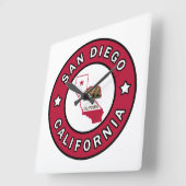 サンディエゴカリフォルニア スクエア壁時計 (傾斜)