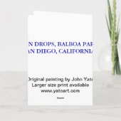 サンディエゴカリフォルニア，レインドロップス，バルボアパーク シーズンカード (裏面)