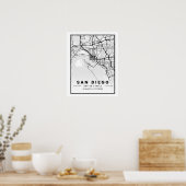 サンディエゴカリフォルニアUSAトラベルシティマップ ポスター (キッチン)
