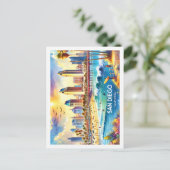 サンディエゴカリフォルニアUSA有名なプレイスウォーターカラー ポストカード (スタンド正面)