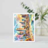 サンディエゴカリフォルニアUSA有名なプレイスウォーターカラー ポストカード (スタンド正面)