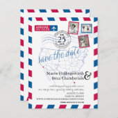 サンディエゴカンクンエアメール日付を保存 案内ポストカード (正面/裏面)