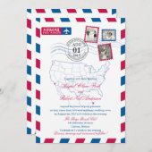 サンディエゴカンクンエアメール | ウェディング 招待状 (正面/裏面)