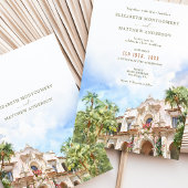 サンディエゴカーサデルプラドウォーターカラー結婚ズ 招待状