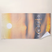 サンディエゴゴールデン海サンセットカスタム ビーチタオル (正面)