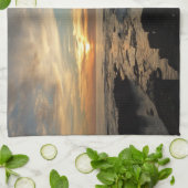 サンディエゴサンセットIカリフォルニアシースケープ キッチンタオル (折り畳み)