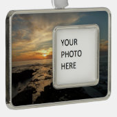 サンディエゴサンセットIカリフォルニアシースケープ シルバープレートフレームオーナメント (右)
