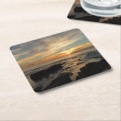 サンディエゴサンセットIカリフォルニアシースケープ スクエアペーパーコースター (アングル)