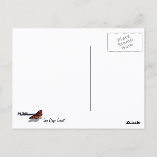 サンディエゴサンセットIカリフォルニアシースケープ ポストカード (裏面)