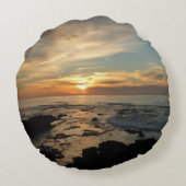 サンディエゴサンセットIカリフォルニアシースケープ ラウンドクッション (裏面)