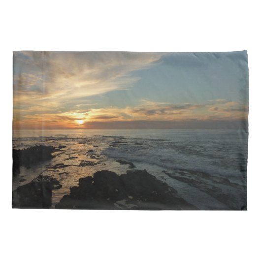 サンディエゴサンセットIカリフォルニアシースケープ 枕カバー (裏面)