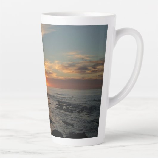 サンディエゴサンセットIIカリフォルニアシースケープ カフェラテマグ (右)