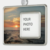 サンディエゴサンセットIIカリフォルニアシースケープ シルバープレートフレームオーナメント (左)