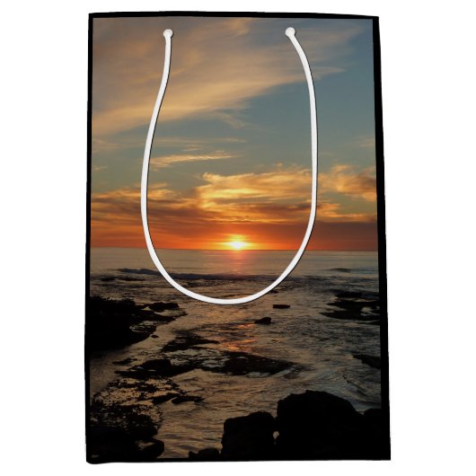 サンディエゴサンセットIIカリフォルニアシースケープ ミディアムペーパーバッグ (正面)