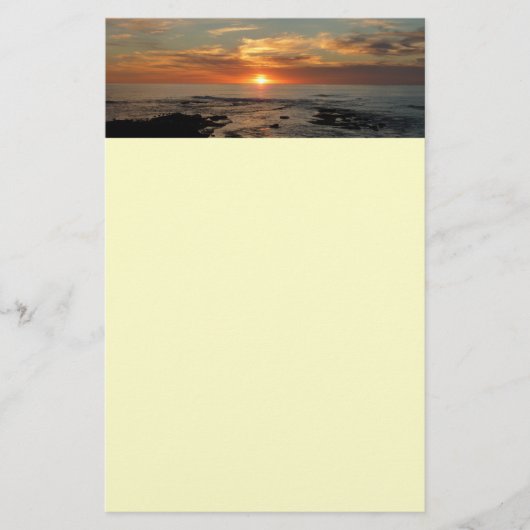 サンディエゴサンセットIIカリフォルニアシースケープ 便箋 (正面)