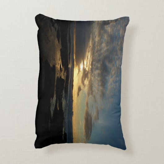 サンディエゴサンセットIIIカリフ素晴らしォルランドスケープ アクセントクッション (裏面(縦))