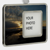サンディエゴサンセットIIIカリフ素晴らしォルランドスケープ シルバープレートフレームオーナメント (右)