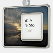 サンディエゴサンセットIIIカリフ素晴らしォルランドスケープ シルバープレートフレームオーナメント (左)