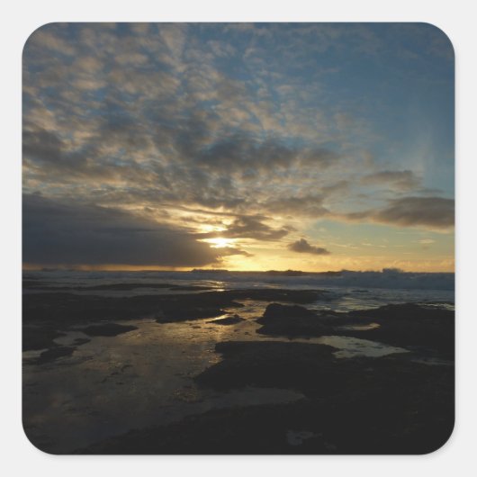 サンディエゴサンセットIIIカリフ素晴らしォルランドスケープ スクエアシール (正面)