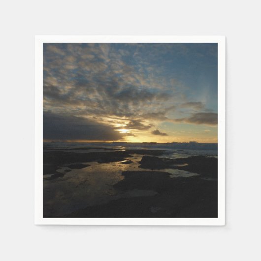 サンディエゴサンセットIIIカリフ素晴らしォルランドスケープ スタンダードカクテルナプキン (正面)