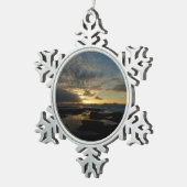 サンディエゴサンセットIIIカリフ素晴らしォルランドスケープ スノーフレークピューターオーナメント (右)