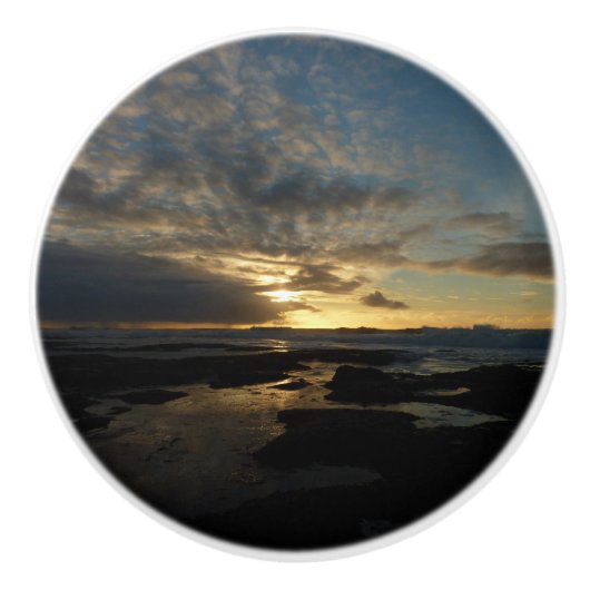 サンディエゴサンセットIIIカリフ素晴らしォルランドスケープ セラミックノブ (正面)