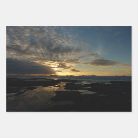 サンディエゴサンセットIIIカリフ素晴らしォルランドスケープ ラッピングペーパーシート (正面3)