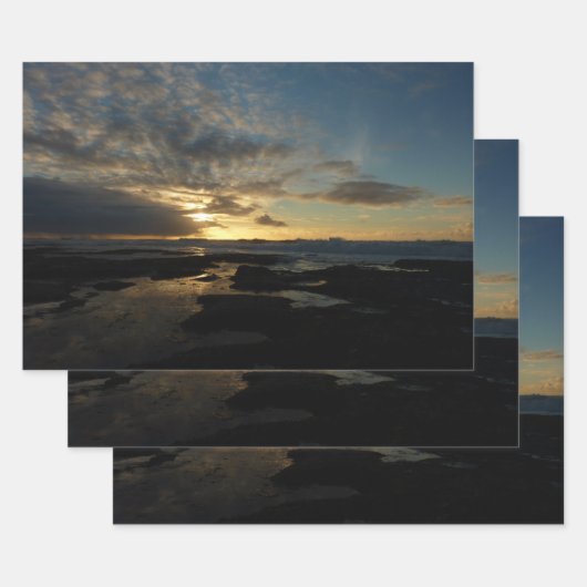 サンディエゴサンセットIIIカリフ素晴らしォルランドスケープ ラッピングペーパーシート (セット)