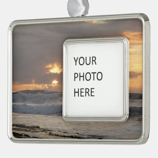 サンディエゴサンセットIVカリフォルニアシースケープ シルバープレートフレームオーナメント (左)