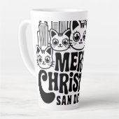 サンディエゴシティカリフォルニアメリークリスマスキャッツUSA カフェラテマグ (左アングル)
