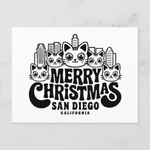 サンディエゴシティカリフォルニアメリークリスマスキャッツUSA ポストカード